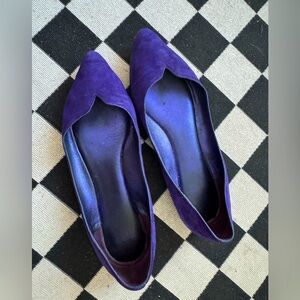 Used 100% Suede Belle by Sigerson Morrison Vanessa Suede Point-toe Flats